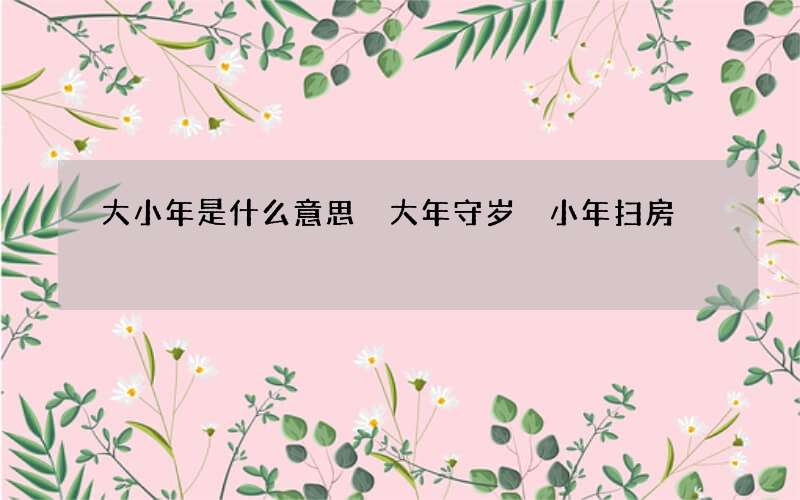 大小年是什么意思 大年守岁 小年扫房